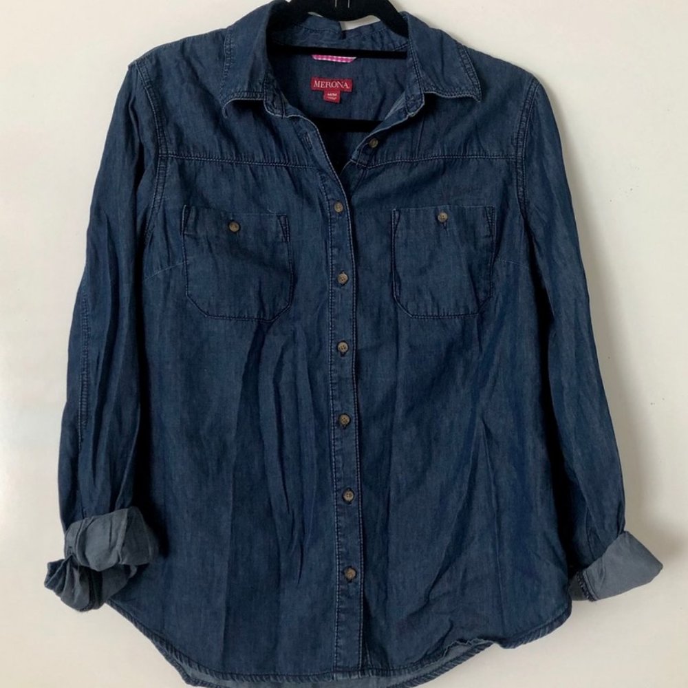 NEW! Merona Dark Denim Top, size M